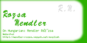 rozsa mendler business card